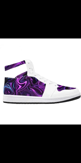 High-Top Synthetic Leather Sneakers - Toxic purple Sneakers Shoes K-AROLE