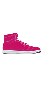 Vibrant Fuchsia High-Top Sneakers - Comfortable and Stylish