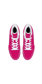 Vibrant Fuchsia High-Top Sneakers - Comfortable and Stylish