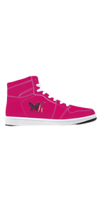 Vibrant Fuchsia High-Top Sneakers - Comfortable and Stylish