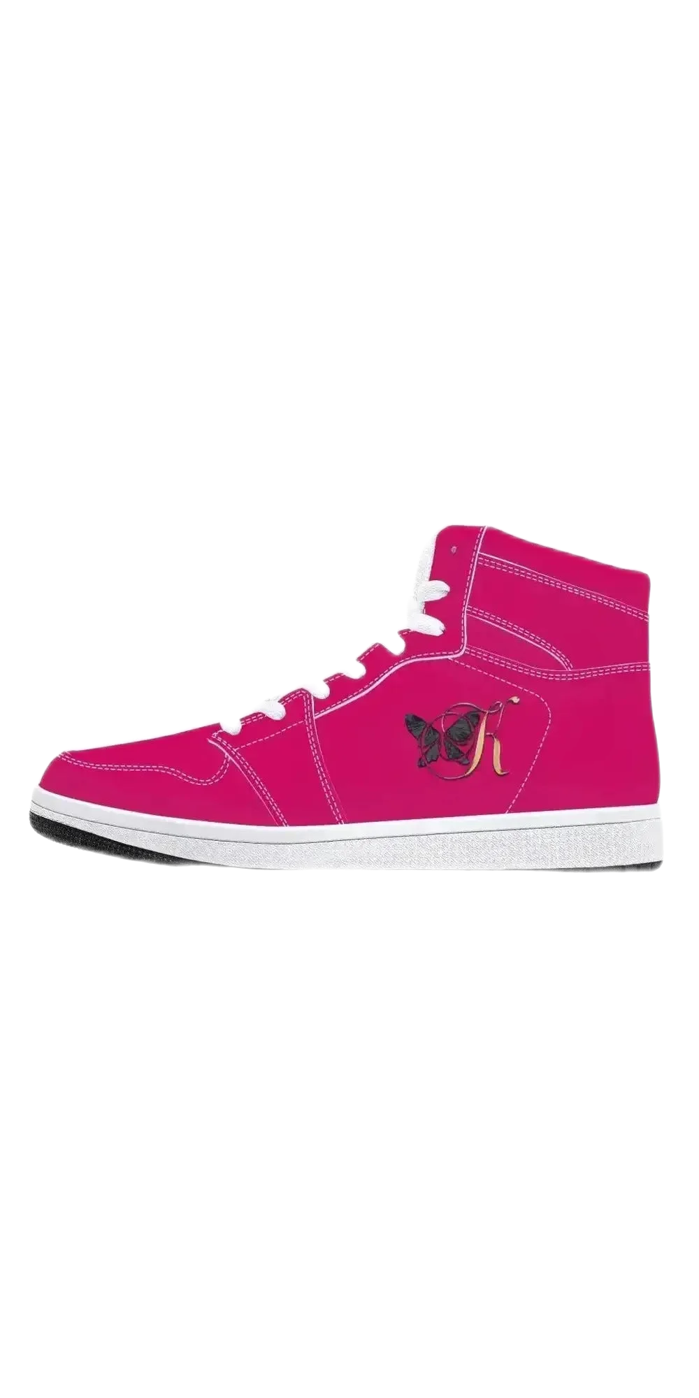 Vibrant Fuchsia High-Top Sneakers - Comfortable and Stylish