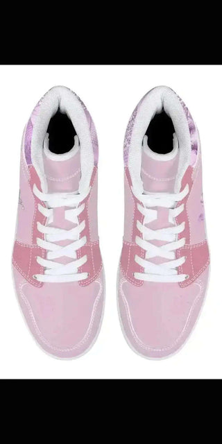 a pair of shoes and a pair of pink shoes 