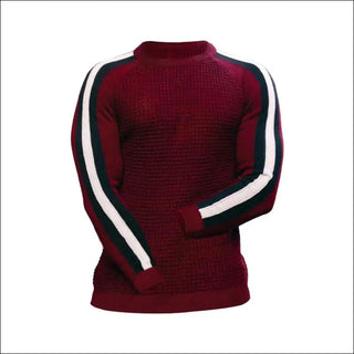 K-AROLE™️ Elegant Burgundy Striped Knit Sweater - clothes