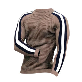 K-AROLE™️ Elegant Burgundy Striped Knit Sweater - clothes