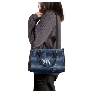 K-AROLE™️ Elegant Navy Blue Tote Bag with Metallic