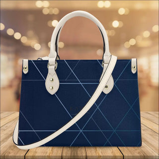 K-AROLE™️ Elegant Quilted Navy Blue Designer Tote Bag