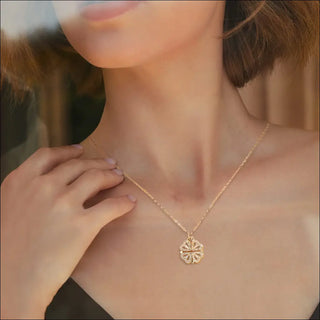 K-AROLE™️ Luxurious Diamond Floral Pendant Necklace