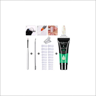 Comprehensive nail care essentials: Acrylic gel kit, nail tips, crystal UV gel, brush, and more for a professional manicure experience. Elevate your nails with this complete K-AROLE nail art tool set.