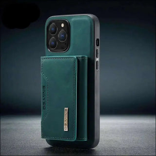 K-AROLE™️ Rugged Leather Wallet Case for iPhone - Green