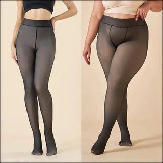 Thicken Tights for Women Winter Thermal Fleece Lined Pantyhose plus Size High Waist Sexy Translucent Slim Thermal Leggings Women