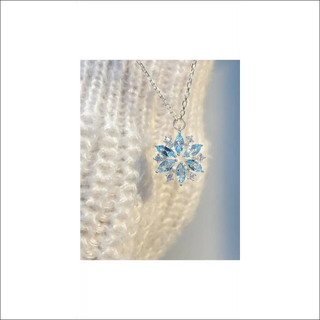 K-AROLE™️ Sparkling Blue Snowflake Pendant Necklace