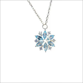 K-AROLE™️ Sparkling Blue Snowflake Pendant Necklace