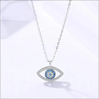 K-AROLE™️ Sterling Silver Evil Eye Pendant Necklace