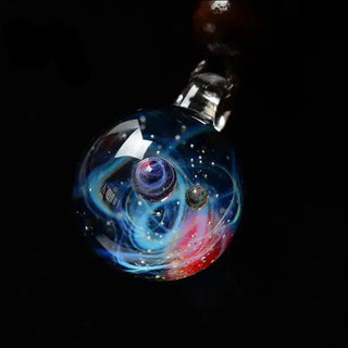 K-AROLE Universe Glass Bead Planets Pendant Necklace Galaxy