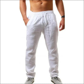 Breathable cotton and linen loose casual sports trousers for active men