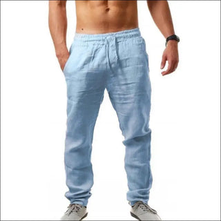 Breathable cotton and linen casual sports trousers for a comfortable athletic look