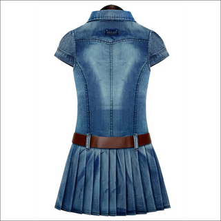 K-AROLE™️ Vintage Denim Belted Shirt Dress - clothes