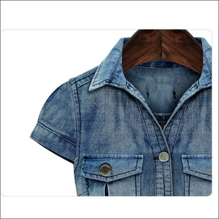 K-AROLE™️ Vintage Denim Belted Shirt Dress - clothes