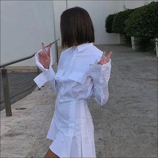 K-AROLE™️ White Belted Robe Dress - dress