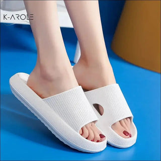 Comfortable K - AROLE™ Plush Slides - Trendy Summer Slip - On Sandals - K - AROLE