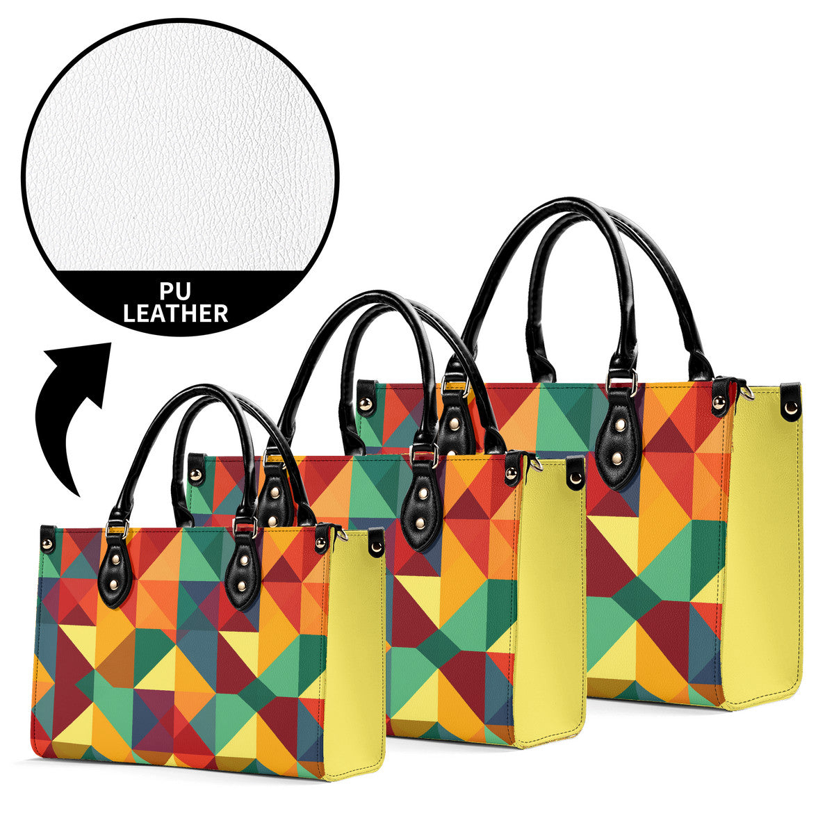 K-AROLE®️ Multi-Color Geometric Patchwork Handbag - L