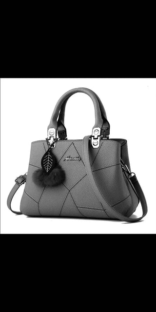 Ladies Bag Fashion Geometric Print Handbags Shoulder Messenger Bag With Ball Pendant K-AROLE