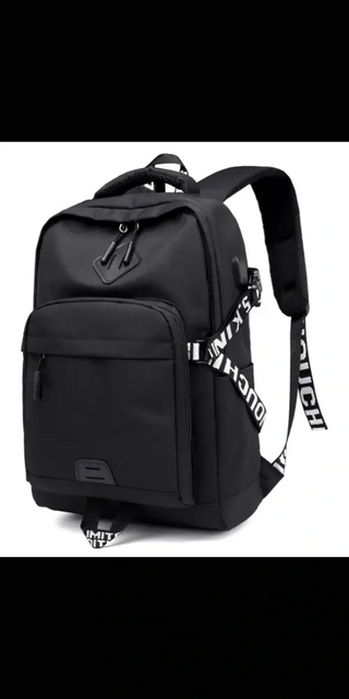 Sleek Black Laptop Backpack with USB Charging Port - Functional and Stylish Everyday Accessory