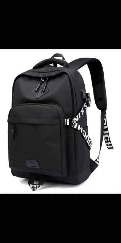 Laptop Backpack USB Charge Backpacks - Black - bags