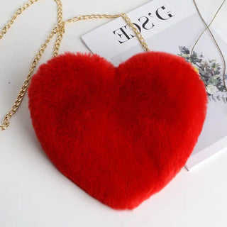 Enchanting Plush Heart - Shaped Shoulder Bag - K - AROLE