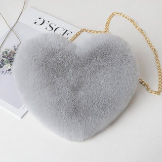 Enchanting Plush Heart - Shaped Shoulder Bag - K - AROLE