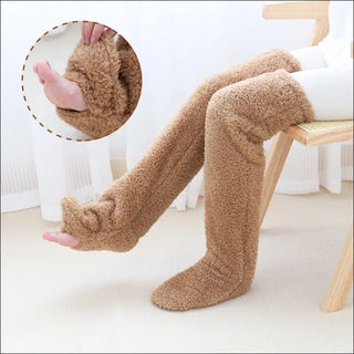 Over Knee High Fuzzy Long Socks Warm Cold Leg Joint