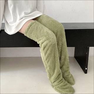 Over Knee High Fuzzy Long Socks Warm Cold Leg Joint