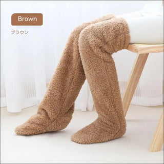 Over Knee High Fuzzy Long Socks Warm Cold Leg Joint