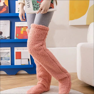 Over Knee High Fuzzy Long Socks Warm Cold Leg Joint