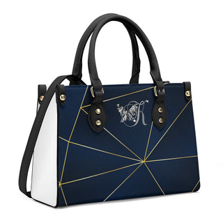 Elegant K-AROLE Black Patterned Tote Bag with Fashionable Geometric Design and Metallic Accents