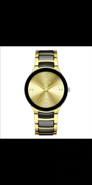 Men Quartz Business Wristwatch Watch - Style1 Gold