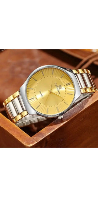 Men Quartz Business Wristwatch Watch - Style3 Gold