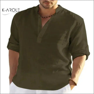 K - AROLE™️ Luxurious Men's Linen Blend Casual Shirts - K - AROLE