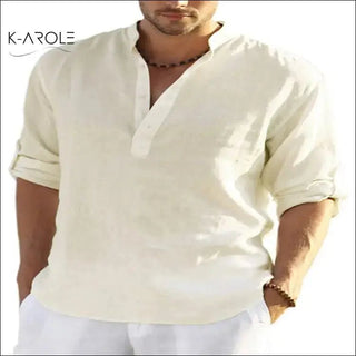 K - AROLE™️ Luxurious Men's Linen Blend Casual Shirts - K - AROLE