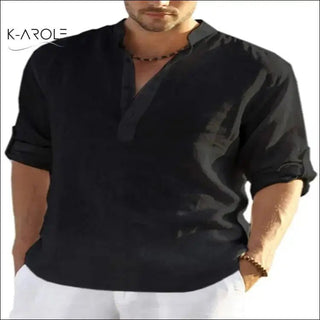 K - AROLE™️ Luxurious Men's Linen Blend Casual Shirts - K - AROLE