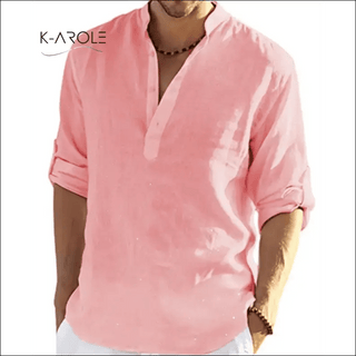 K - AROLE™️ Luxurious Men's Linen Blend Casual Shirts - K - AROLE