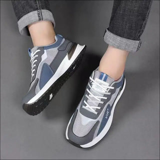 Men’s Color Block Mesh Shoes Fashion Casual Lace-up