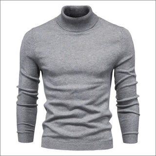 Men’s Solid Color Slim Pullover Turtleneck Sweater Winter