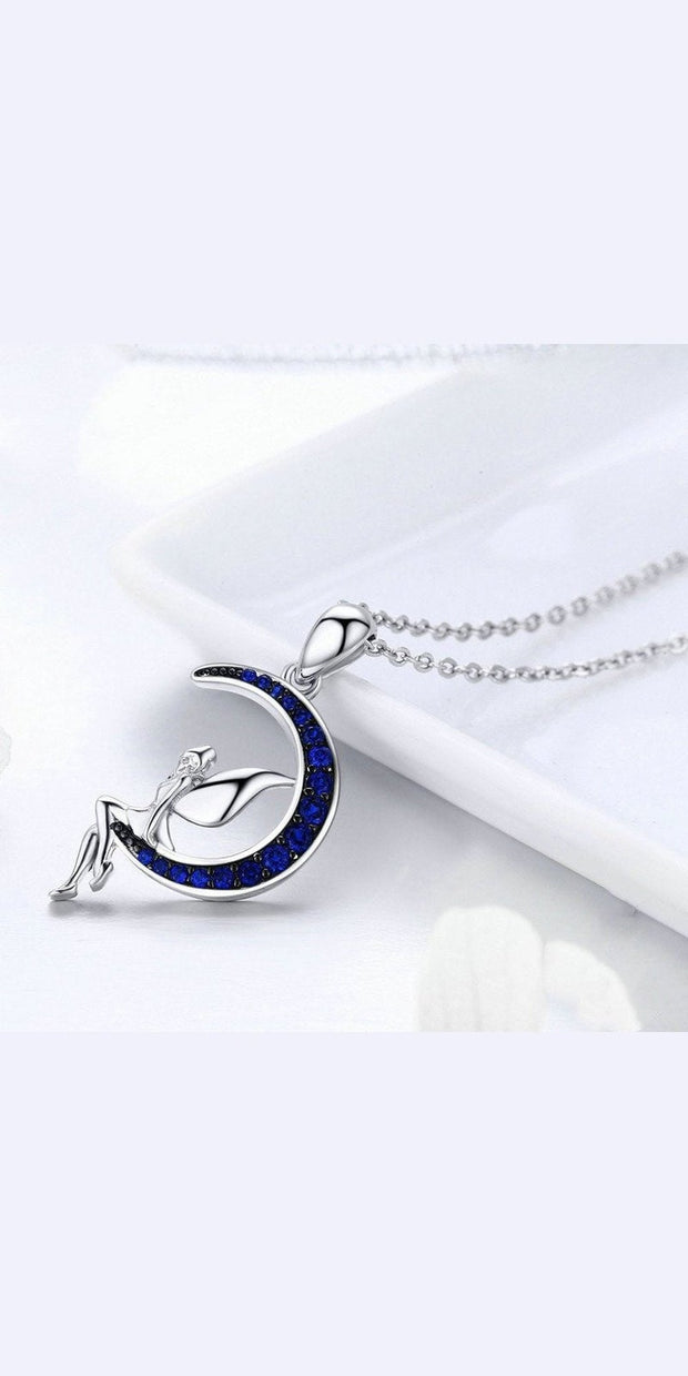 Moon Fairy s925 platinum plated necklace - fairy - clothes