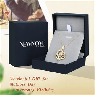 Mothers Day Gifts, April Birthstone Heart Necklaces for Women Sterling Silver with Zirconia, Anniversary Birthday Jewelry Gifts for Women Mom Grandma and Her Girlfriend Wife - Gold