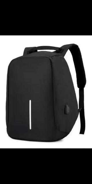 Sleek black USB charging water-resistant backpack with multi-functional design from K-AROLE.