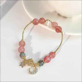 Natural Stone Star And Moon Handcrafted Crystal Bracelet