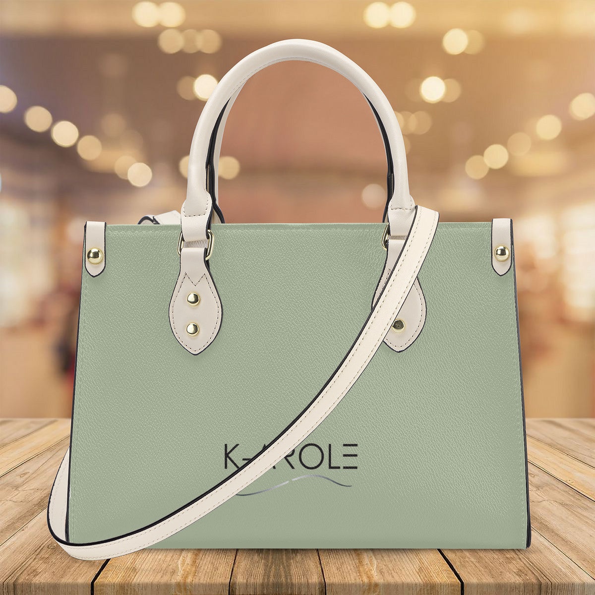 K-AROLE®️ Stylish PU Tote Bag for Women with Custom Print