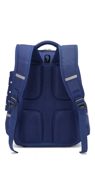Stylish Navy Blue Orthopedic Children's School Backpack with Adjustable Straps and Mesh Side Pockets
