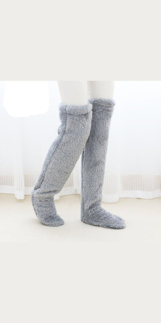 Over Knee High Fuzzy Long Socks Warm Cold Leg Joint